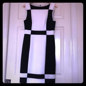 WHBM black and white dress